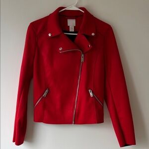 H&M Red Faux Suede Jacket